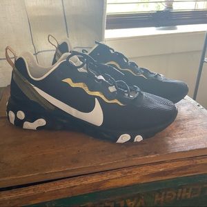 NWOT Black & Gold Nike React Sneakers
